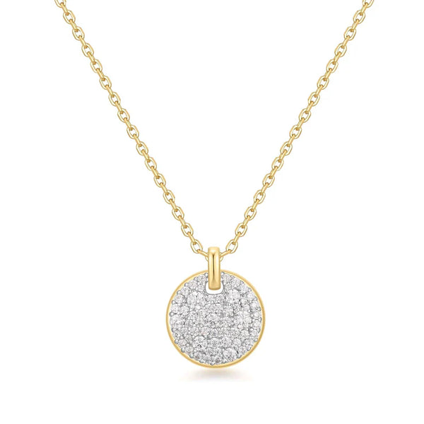 Ania Haie Gold Two-Tone Large Pavé Disc Necklace