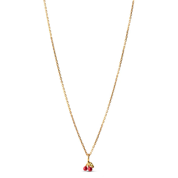 ENAMEL Copenhagen Gold Red Cherry Necklace