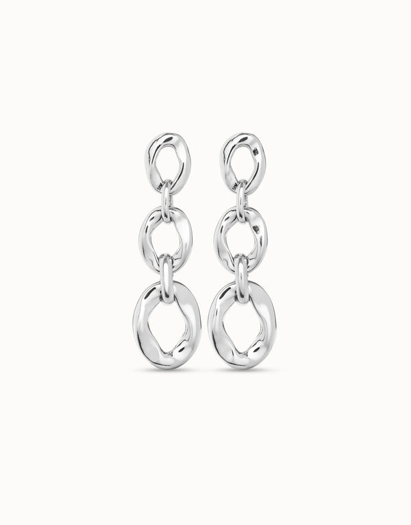 UNO de 50 Silver Three Link Drop Earrings