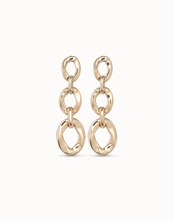 UNO de 50 Gold Three Link Drop Earrings