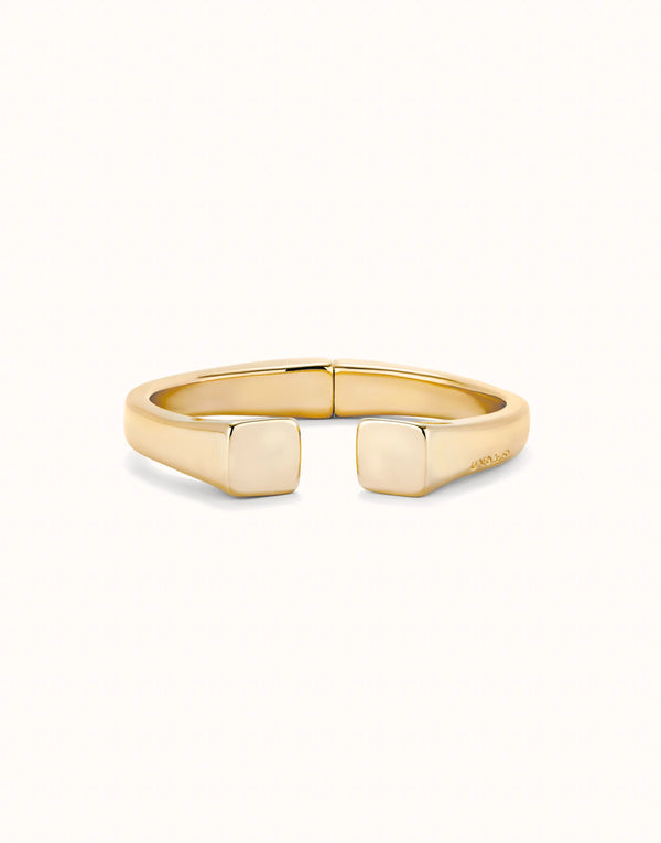 UNO de 50 Gold Square Shaped Open Bangle