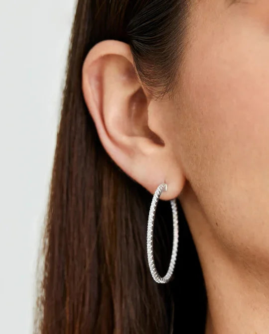 Carat London Silver Paloma Large Hoop Earrings