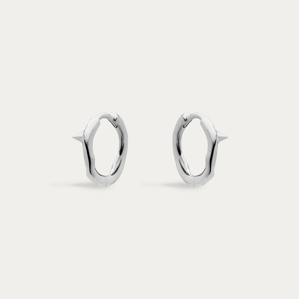 Shaun Leane Silver Rose Thorn Mini Hoop Earrings