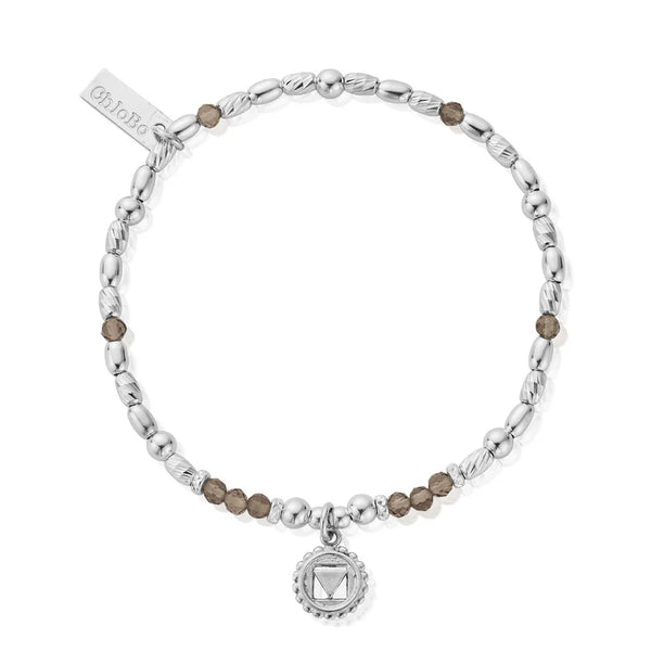 ChloBo Silver Smokey Quartz Root Chakra Bracelet