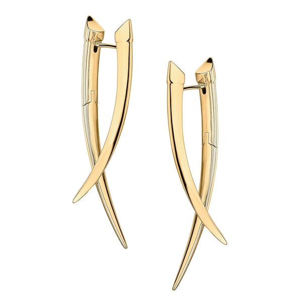 Shaun Leane Gold Sabre Crossover Earrings