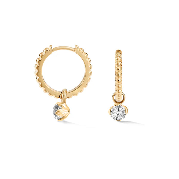 Dower & Hall Gold White Topaz Orissa Hoops