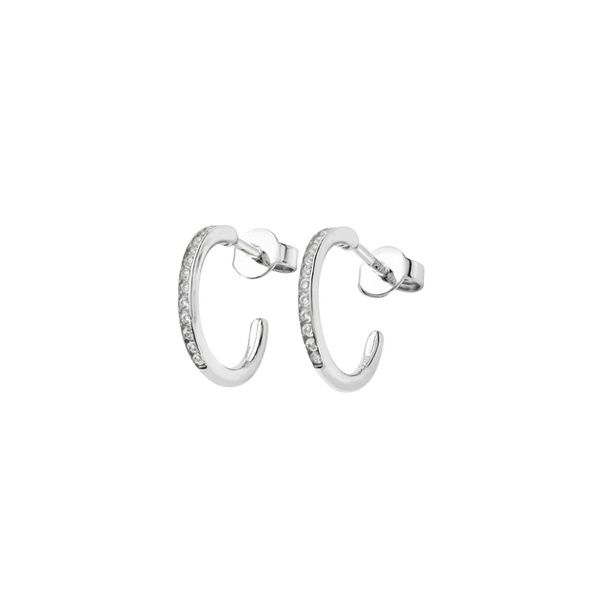 Lucy Q Silver Skinny Drip Hoops
