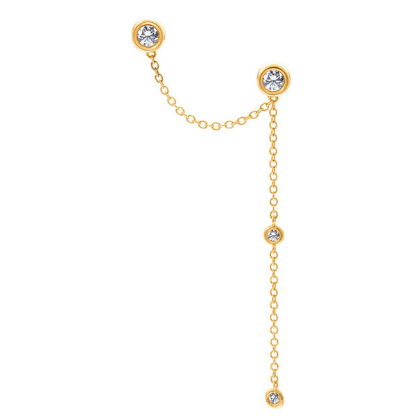 Lucy Q Gold Signature Double Piercing Earring
