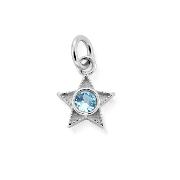 ChloBo Silver March Mini Star Birthstone Pendant Charm