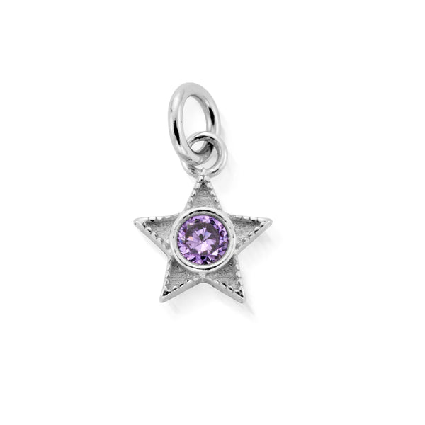 ChloBo Silver June Mini Star Birthstone Pendant Charm