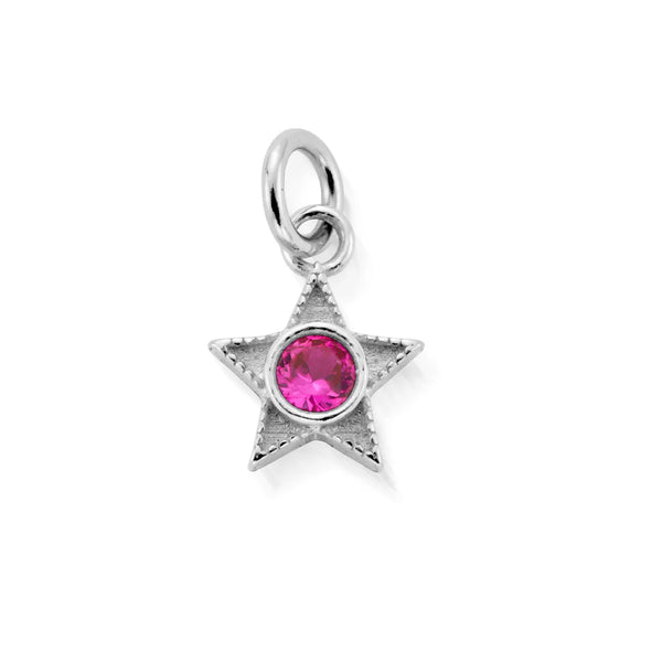 ChloBo Silver July Mini Star Birthstone Pendant Charm