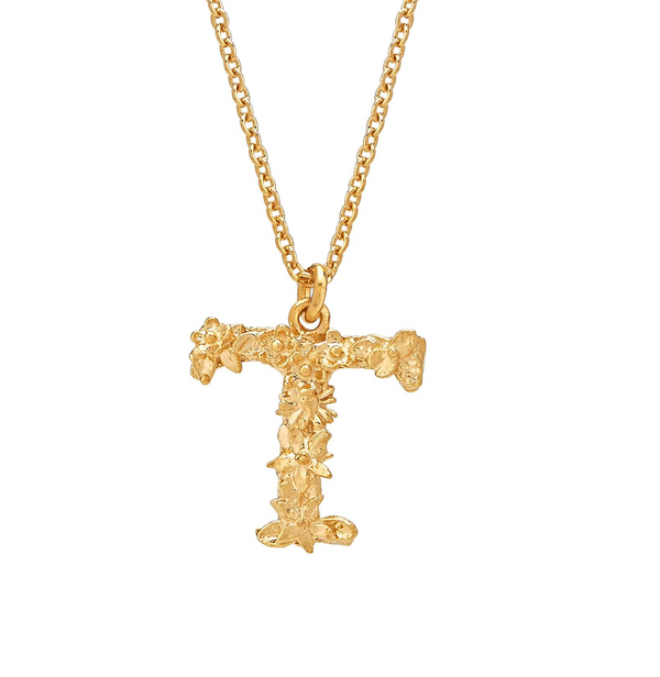 Alex Monroe Floral Letter T Necklace
