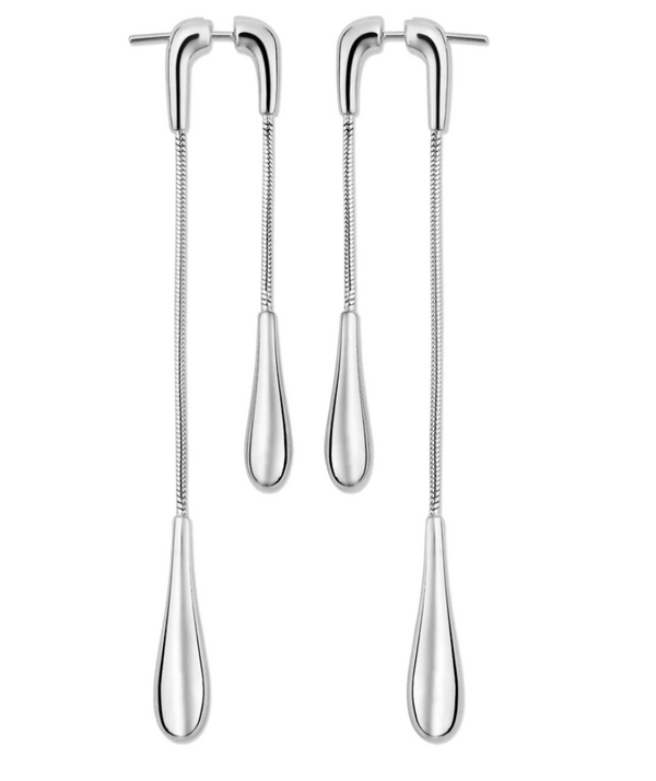 Lucy Q Silver Double Drop Earrings