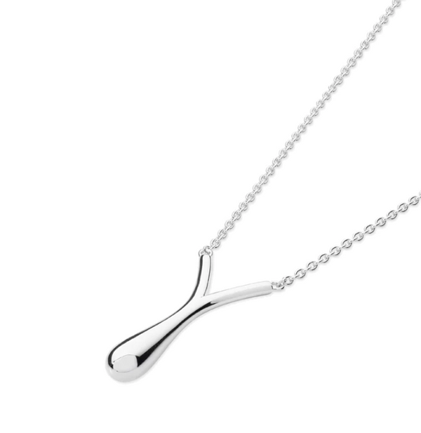 Lucy Q Silver V Drop Necklace