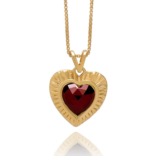 Rachel Jackson Electric Love Garnet Heart Necklace