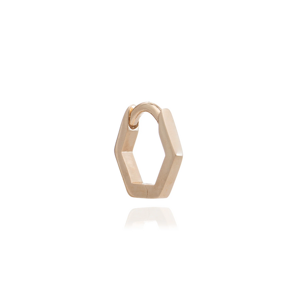Rachel Jackson Gold Hexagon Huggie Hoop Earring