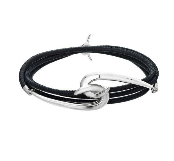 Shaun Leane Silver Hook Leather Bracelet