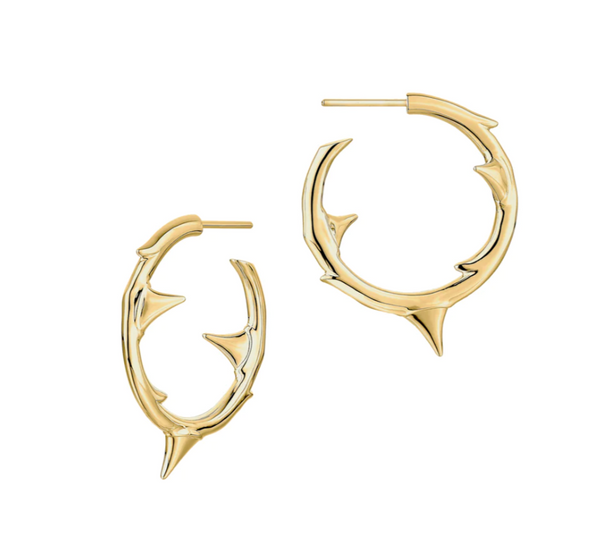 Shaun Leane Gold Rose Thorn Hoop Earrings