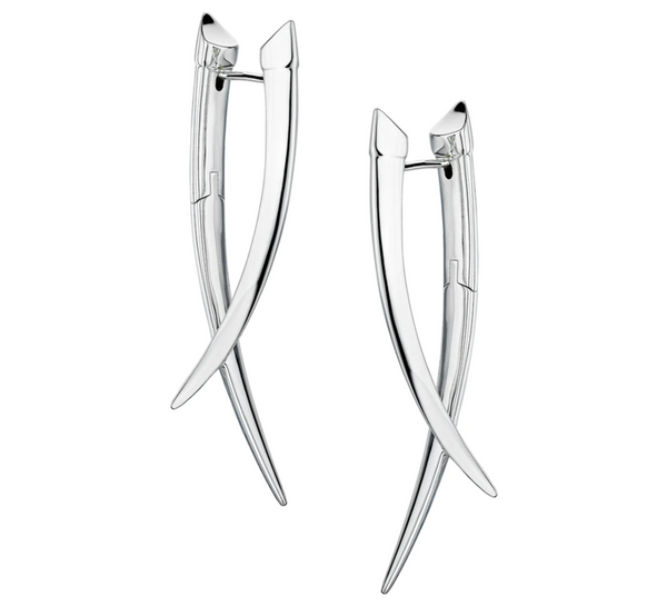 Shaun Leane Silver Sabre Crossover Earrings