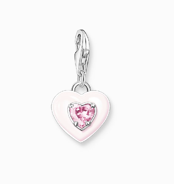 Thomas Sabo Pink Stone Heart Charm Pendant