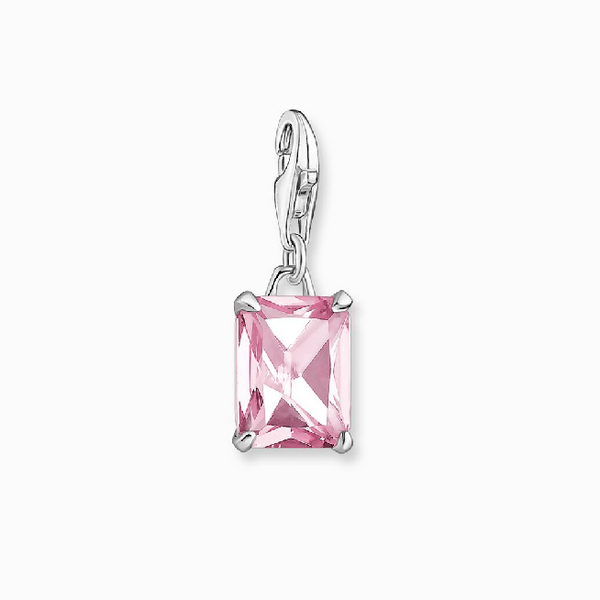 Thomas Sabo Pink Stone Charm Pendant - Star Accented