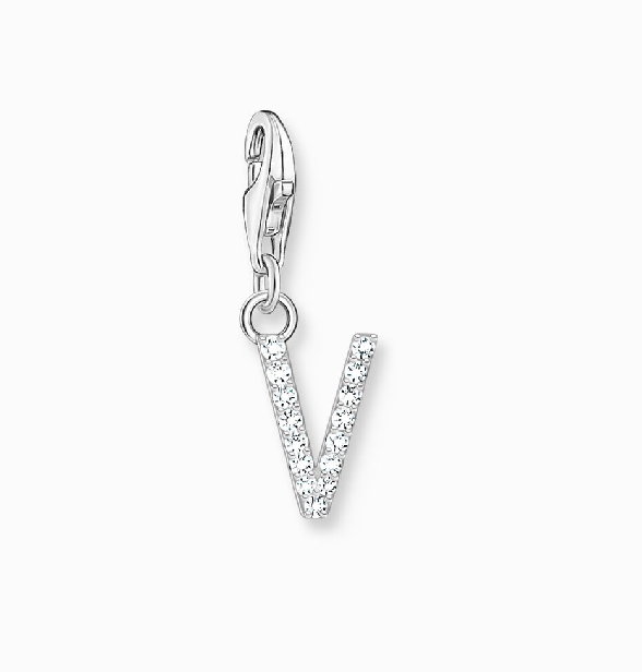 Thomas Sabo Silver Stone 'V' Charm Pendant