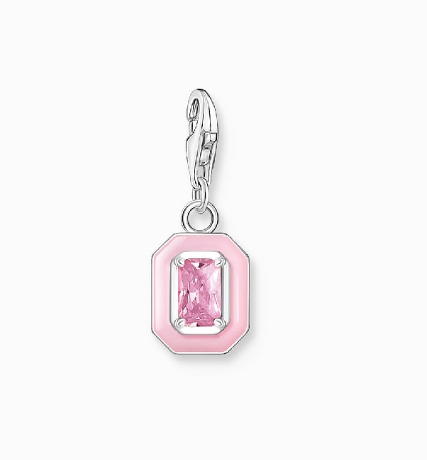 Thomas Sabo Pink Stone Charm Pendant - Enamel Detail