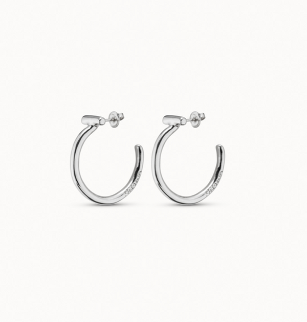UNO de 50 Silver Open Hoop Earrings
