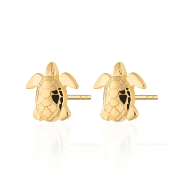 Scream Pretty Gold Turtle Stud Earrings