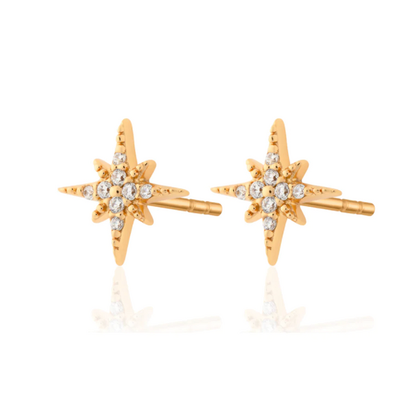 Scream Pretty Gold Starburst Stud Earrings