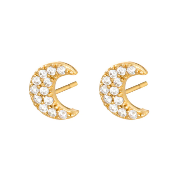 Scream Pretty Gold Crescent Moon Stud Earrings
