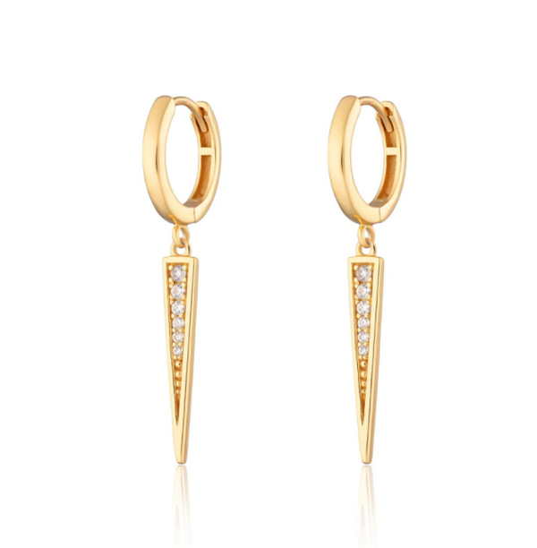 Scream Pretty Gold Sparkling Spike Hoop Earrings