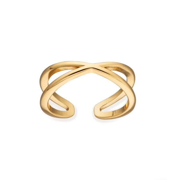 Scream Pretty Gold Cross Over Toe Ring