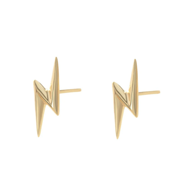 Scream Pretty Gold Lightning Bolt Stud Earrings