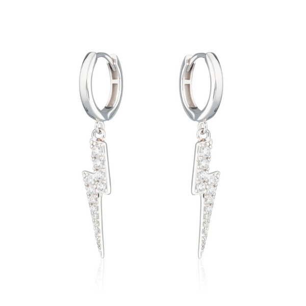Scream Pretty Silver Lightning Hoop Earrings
