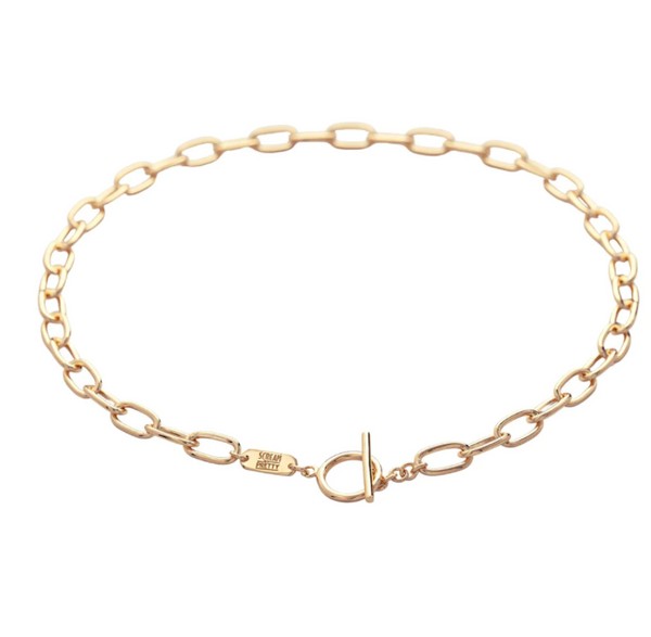 Scream Pretty Gold Oval Chain Choker with T-Bar