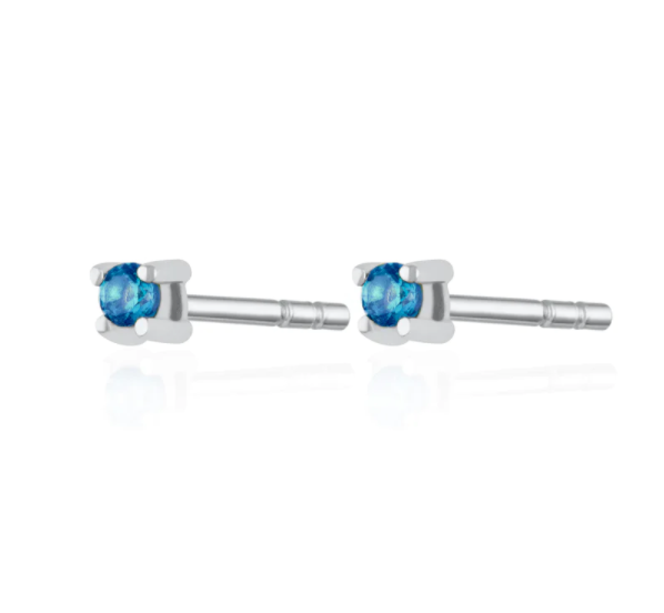 Scream Pretty Silver & Blue Teeny Tiny Stud Earrings