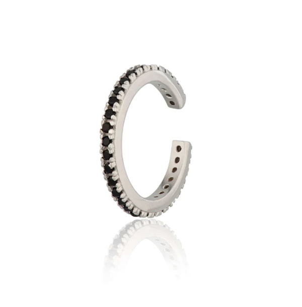 Scream Pretty Silver Black Stone Ear Cuff