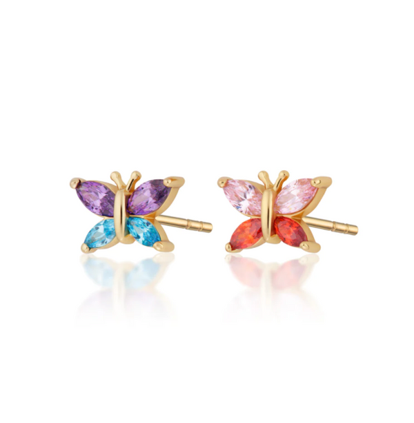 Scream Pretty Gold Colour Pop Butterfly Stud Earrings
