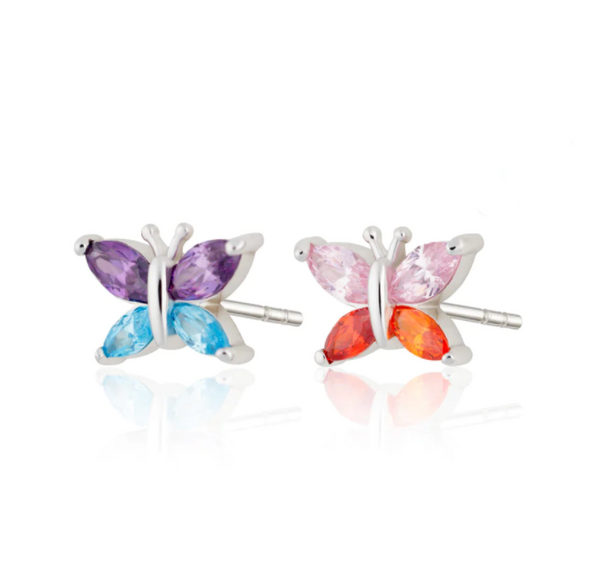 Scream Pretty Silver Colour Pop Butterfly Stud Earrings