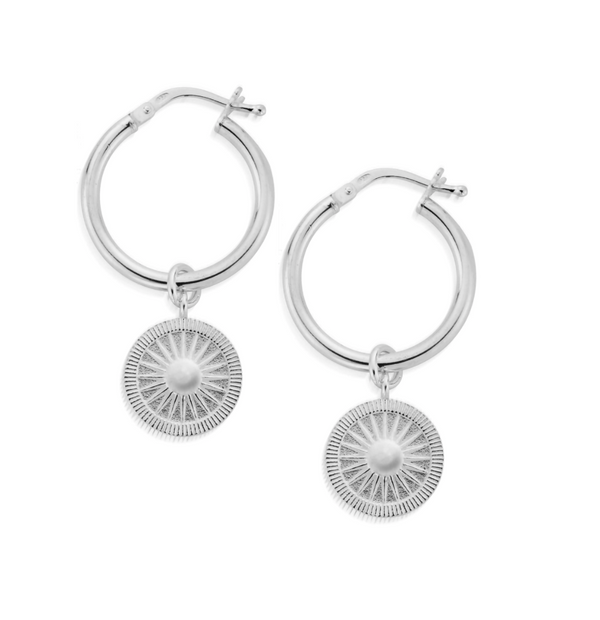 ChloBo Silver Sun Catcher Hoop Earrings
