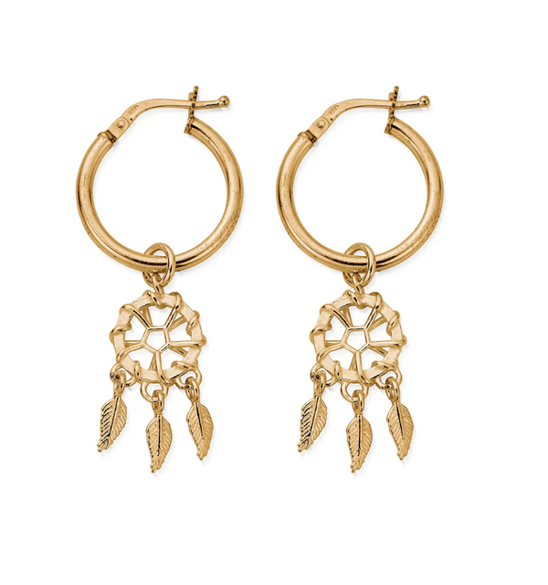 ChloBo Gold Dream Catcher Hoop Earrings