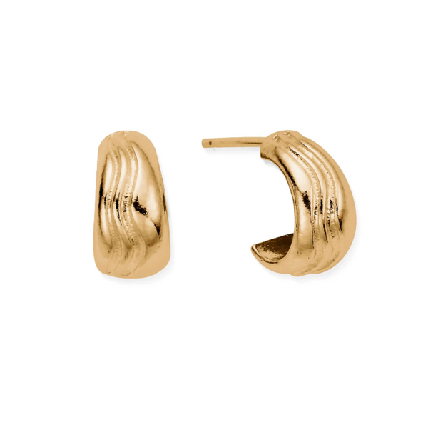 ChloBo Gold Waves Huggie Hoop Earrings