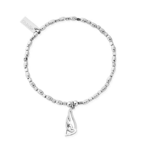 ChloBo Silver Heart & Angel Wing Bracelet