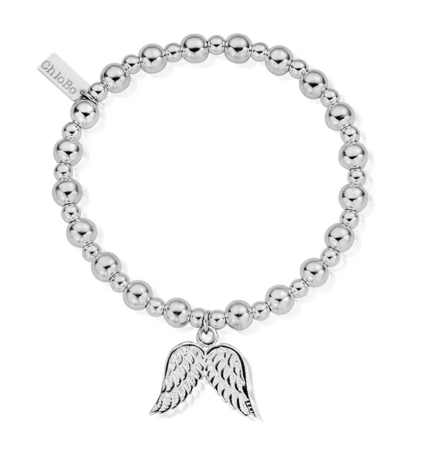 ChloBo Silver Double Angel Wing Bracelet