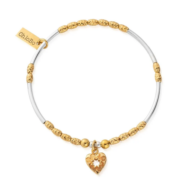ChloBo Mixed Metal Decorated Star Heart Bracelet