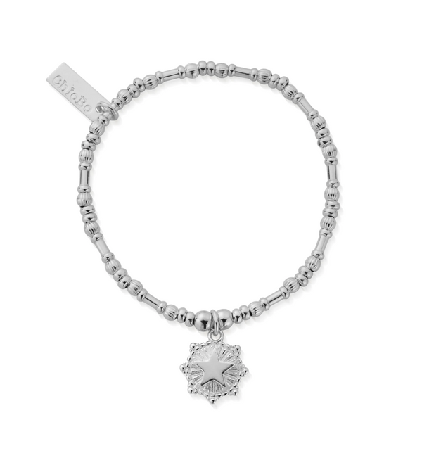 ChloBo Silver Children's Pumpkin Raised Star Bracelet