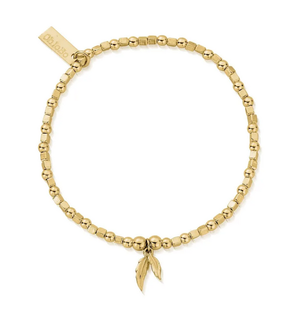 ChloBo Gold Double Feather Bracelet