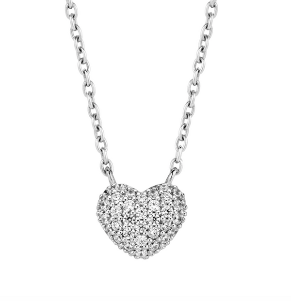 Ti Sento Silver Zirconia Heart Milano Necklace
