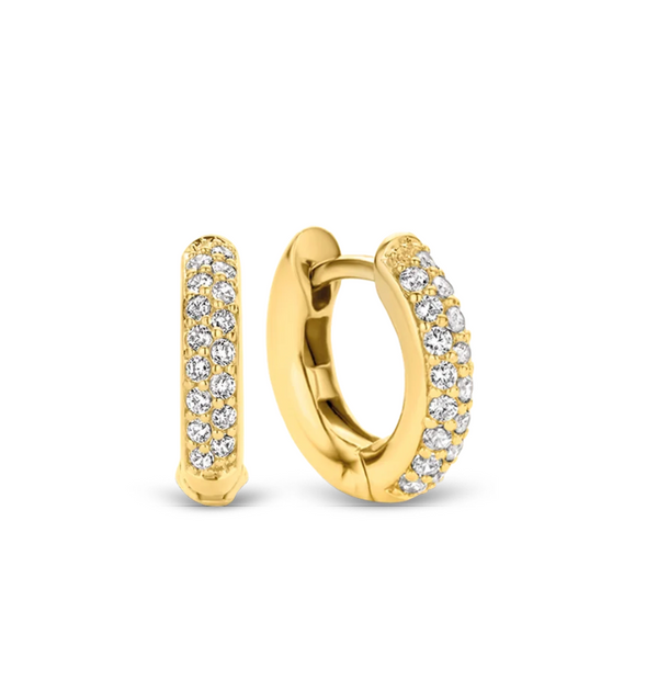 Ti Sento Gold Zirconia Milano Hoop Earrings